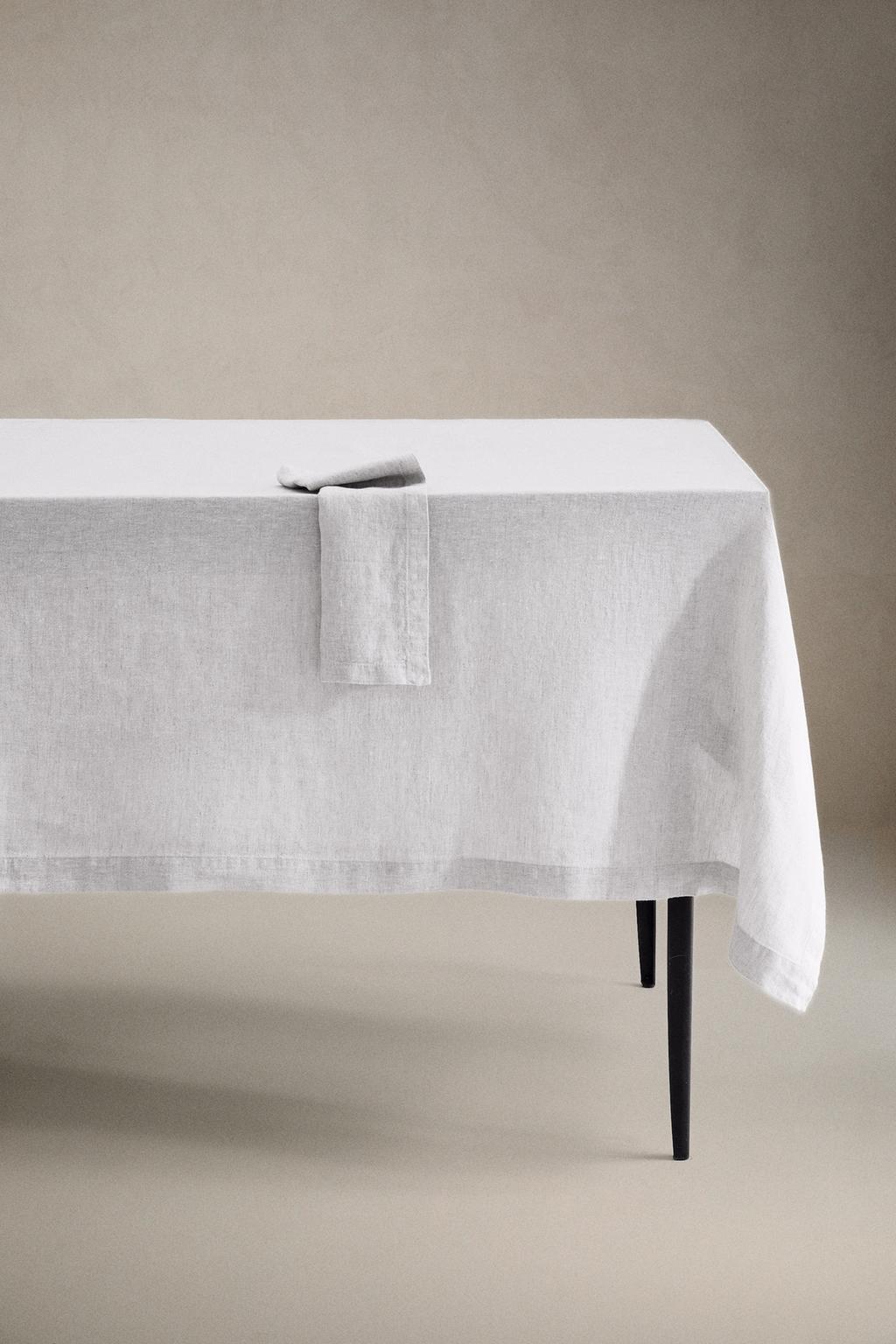 Скатерть из мятого льна