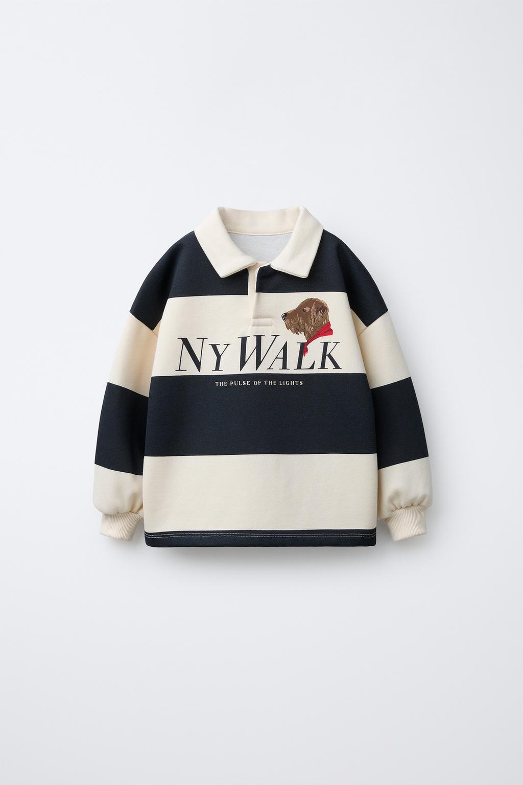 ПОЛО В ПОЛОСКУ С ПРИНТОМ «СОБАКА»