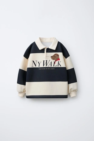 Поло в полоску с принтом «собака»- Заказать в России