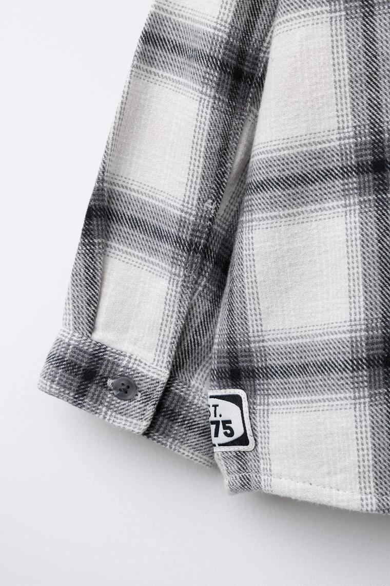 Рубашка с капюшоном в клетку