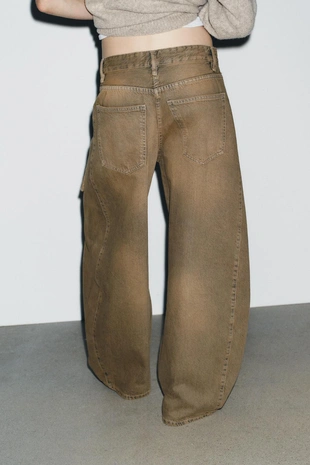 Джинсы TRF OVERSIZE BARREL с низкой посадкой- Заказать в России
