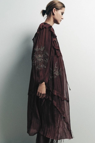 Комбинированный топ из жоржета с пайетками- Заказать в России