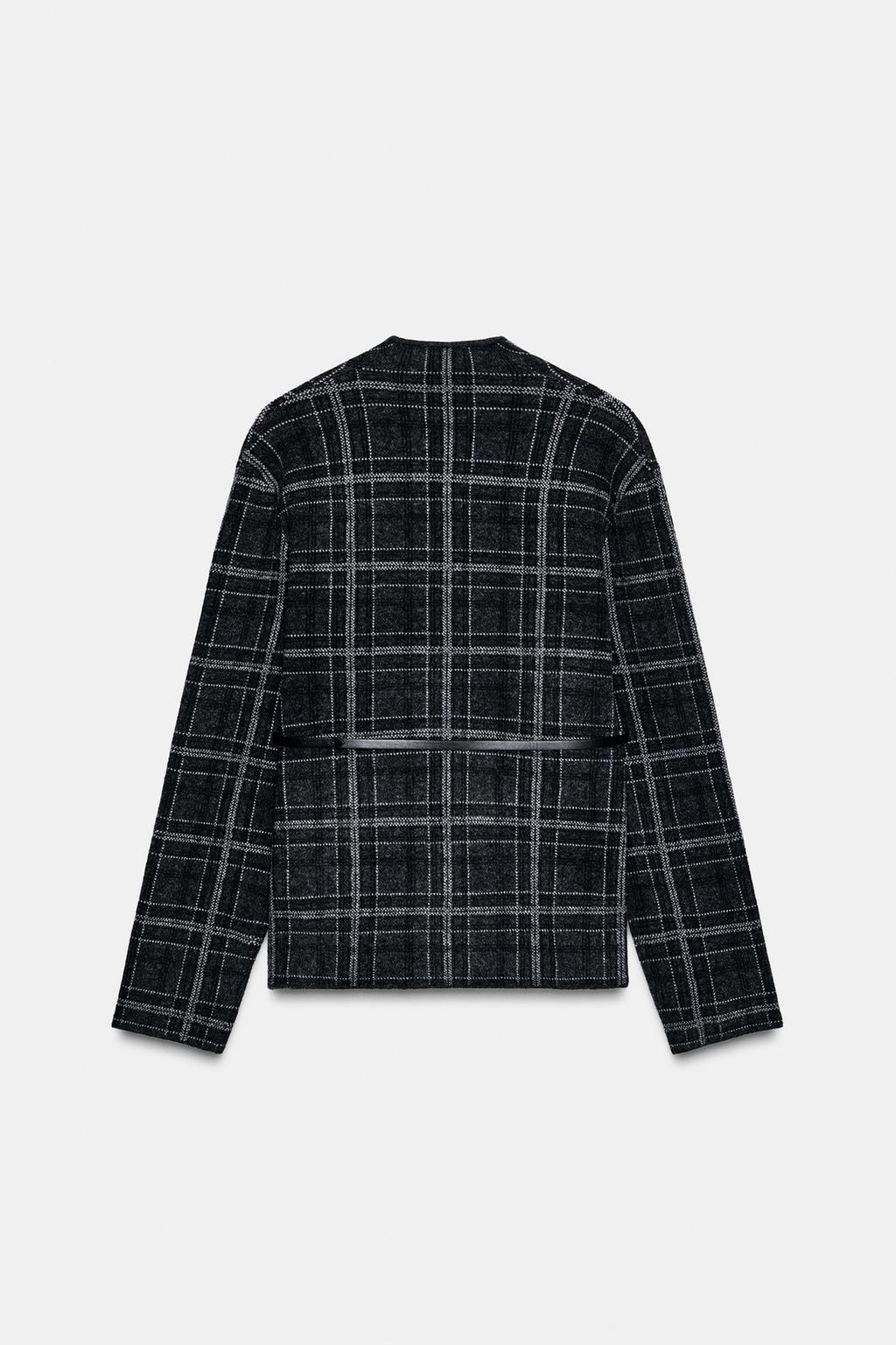 ТРИКОТАЖНЫЙ КАРДИГАН В КЛЕТКУ С ПОЯСОМ