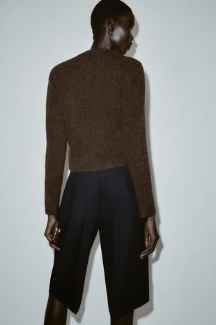 Вязаный кардиган с круглыми пуговицами- Заказать в России