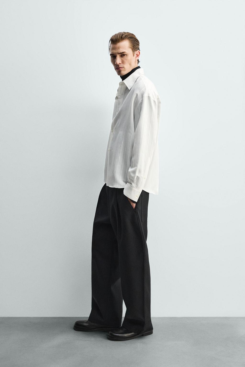 РУБАШКА СТРУЯЩЕГОСЯ ПОКРОЯ В ПОЛОСКУ