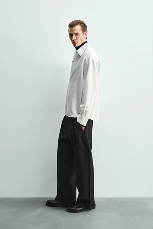 Рубашка струящегося покроя в полоску- Заказать в России