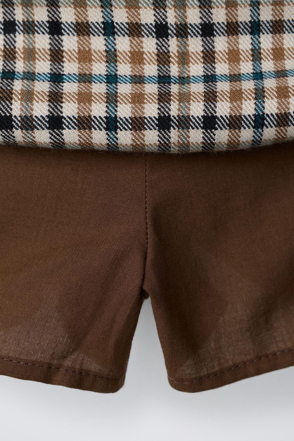 ЮБКА-ШОРТЫ В КЛЕТКУ СО СКЛАДКАМИ