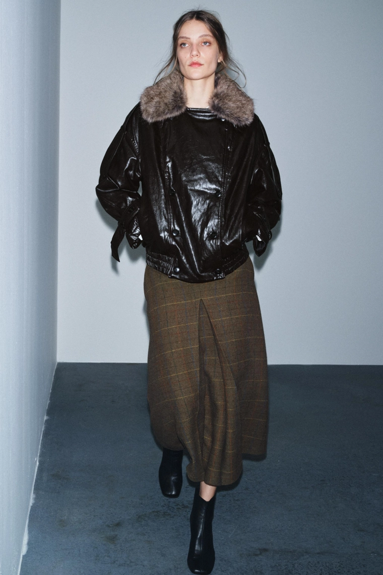 Юбка-карандаш с клетчатым узором из шерсти коллекции zw