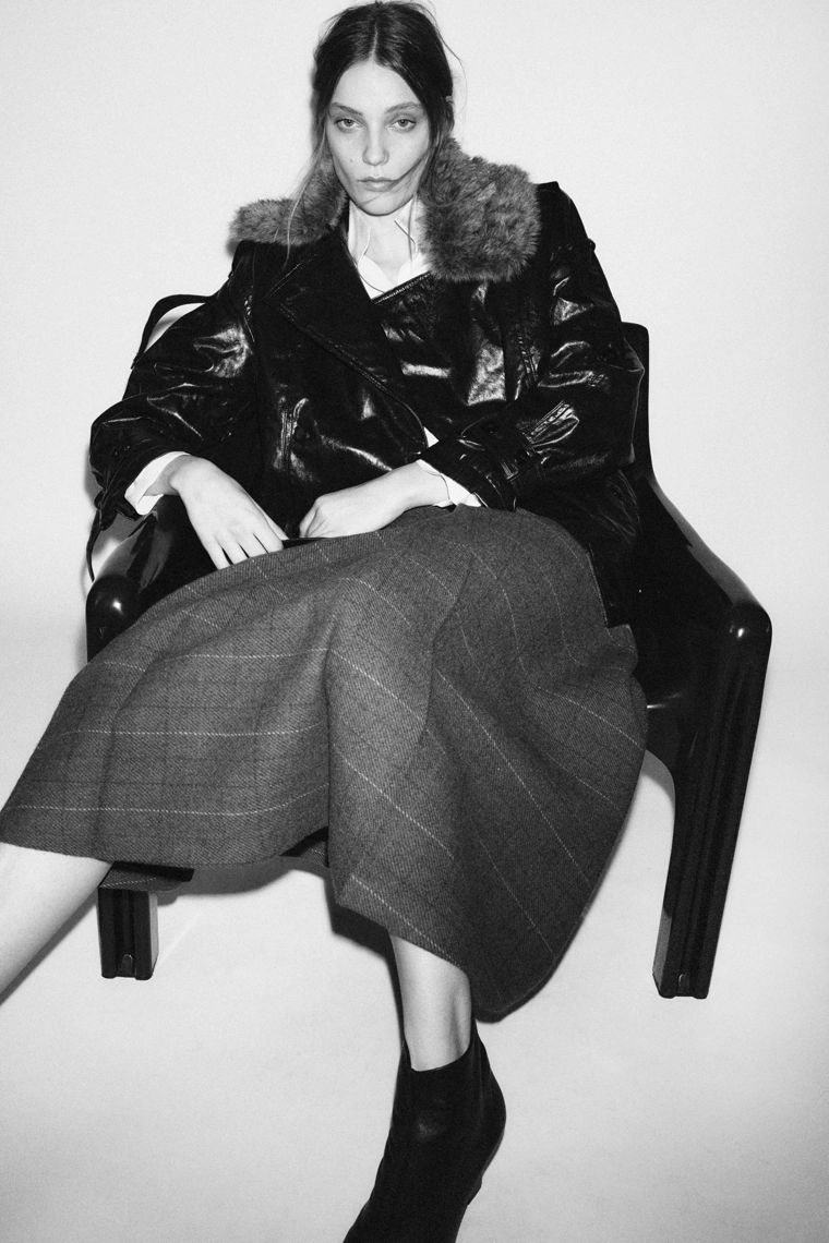 Юбка-карандаш с клетчатым узором из шерсти коллекции zw