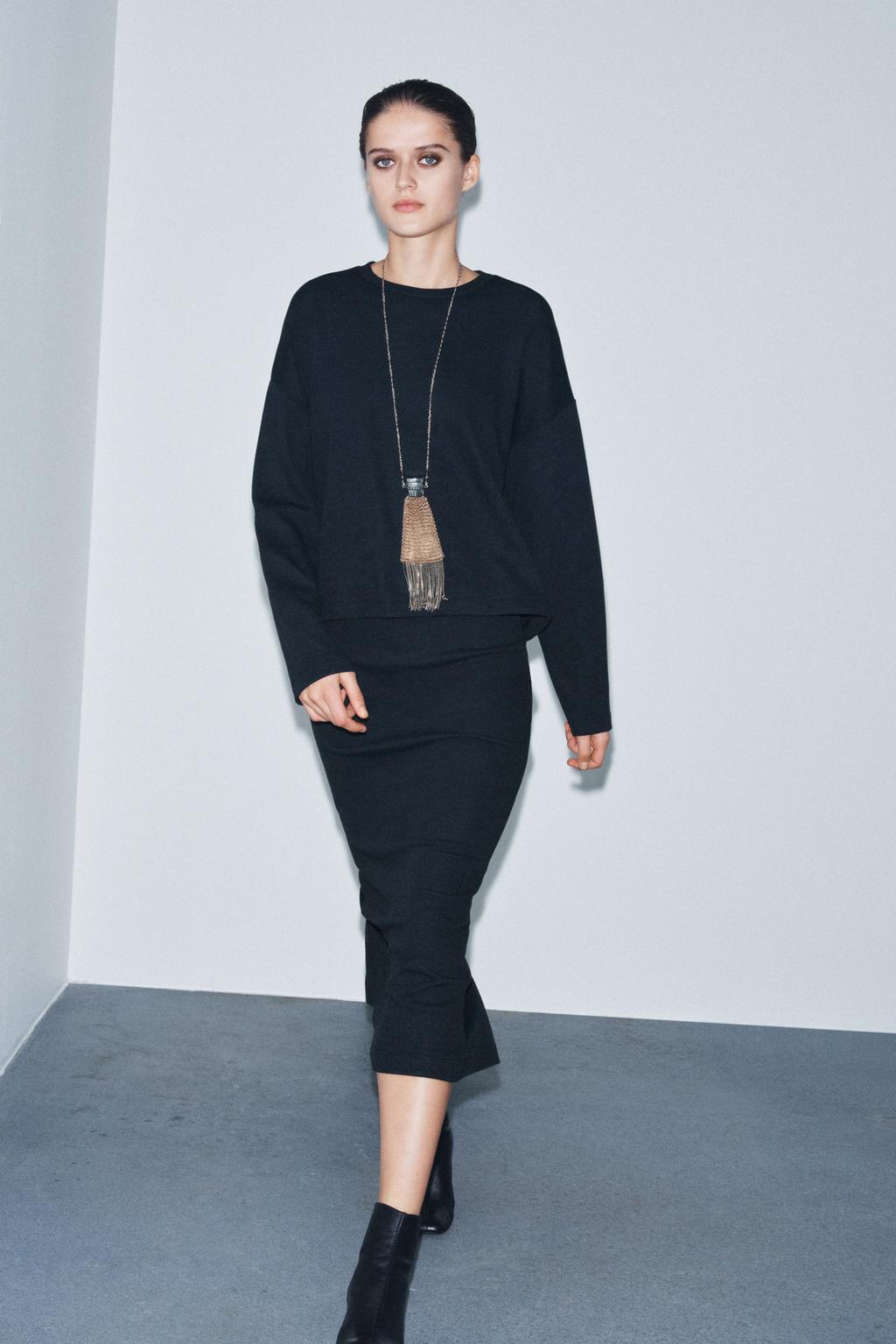 ЮБКА МИДИ ИЗ МЯГКОЙ ТКАНИ