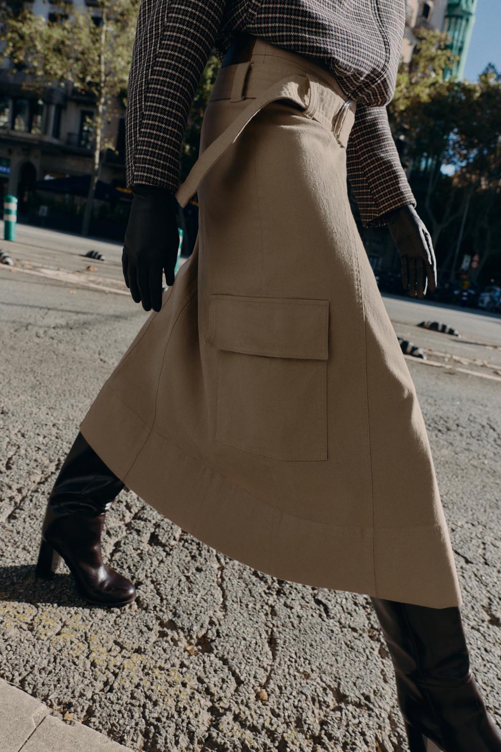 ЮБКА МИДИ КАРГО С РЕМНЕМ