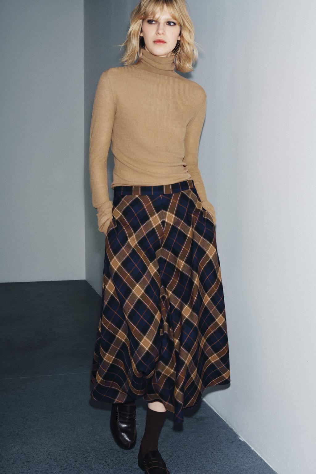 ШИРОКАЯ ЮБКА В КЛЕТКУ — ZW COLLECTION LIMITED EDITION
