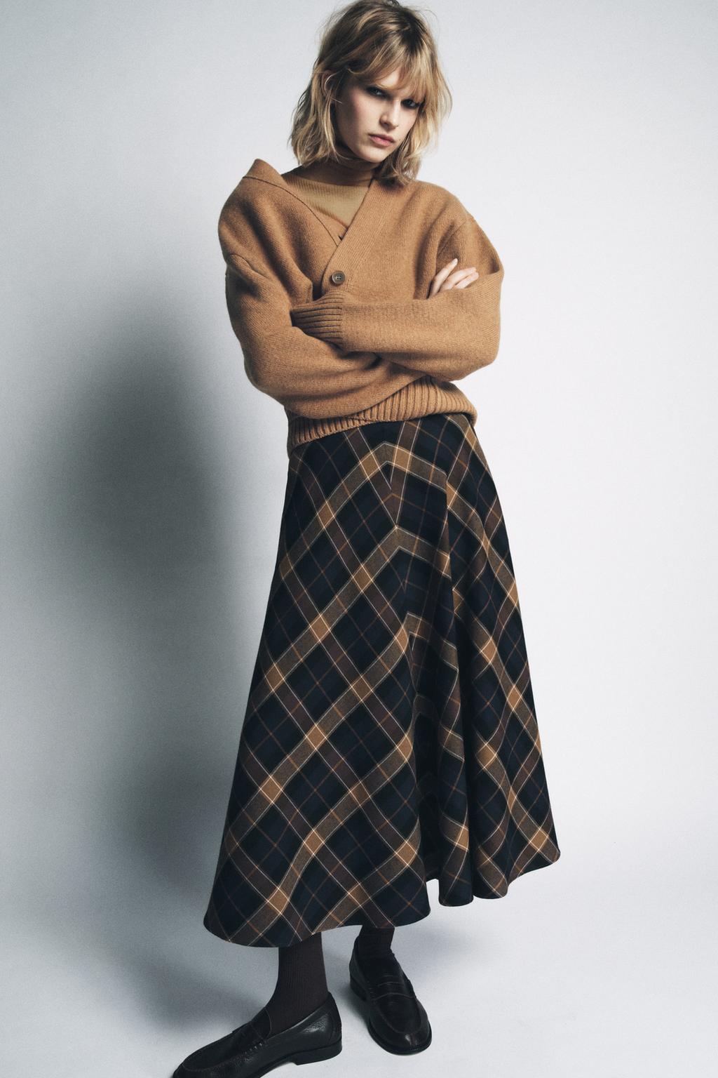 ШИРОКАЯ ЮБКА В КЛЕТКУ — ZW COLLECTION LIMITED EDITION