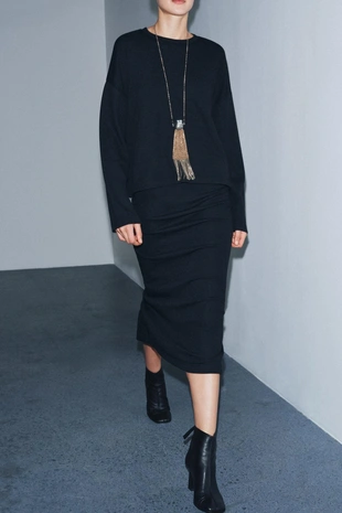 Мягкий топ с длинными рукавами- Заказать в России