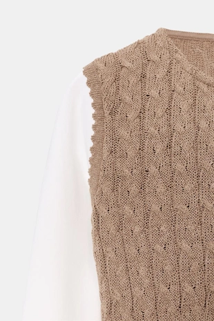 Футболка с комбинированным жилетом- Заказать в России