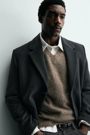 Пальто REGULAR FIT из шерсти- Заказать в России