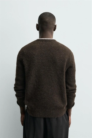 Фактурный свитер с шерстью- Заказать в России