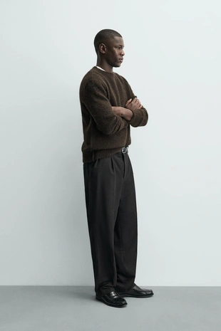 Фактурный свитер с шерстью- Заказать в России