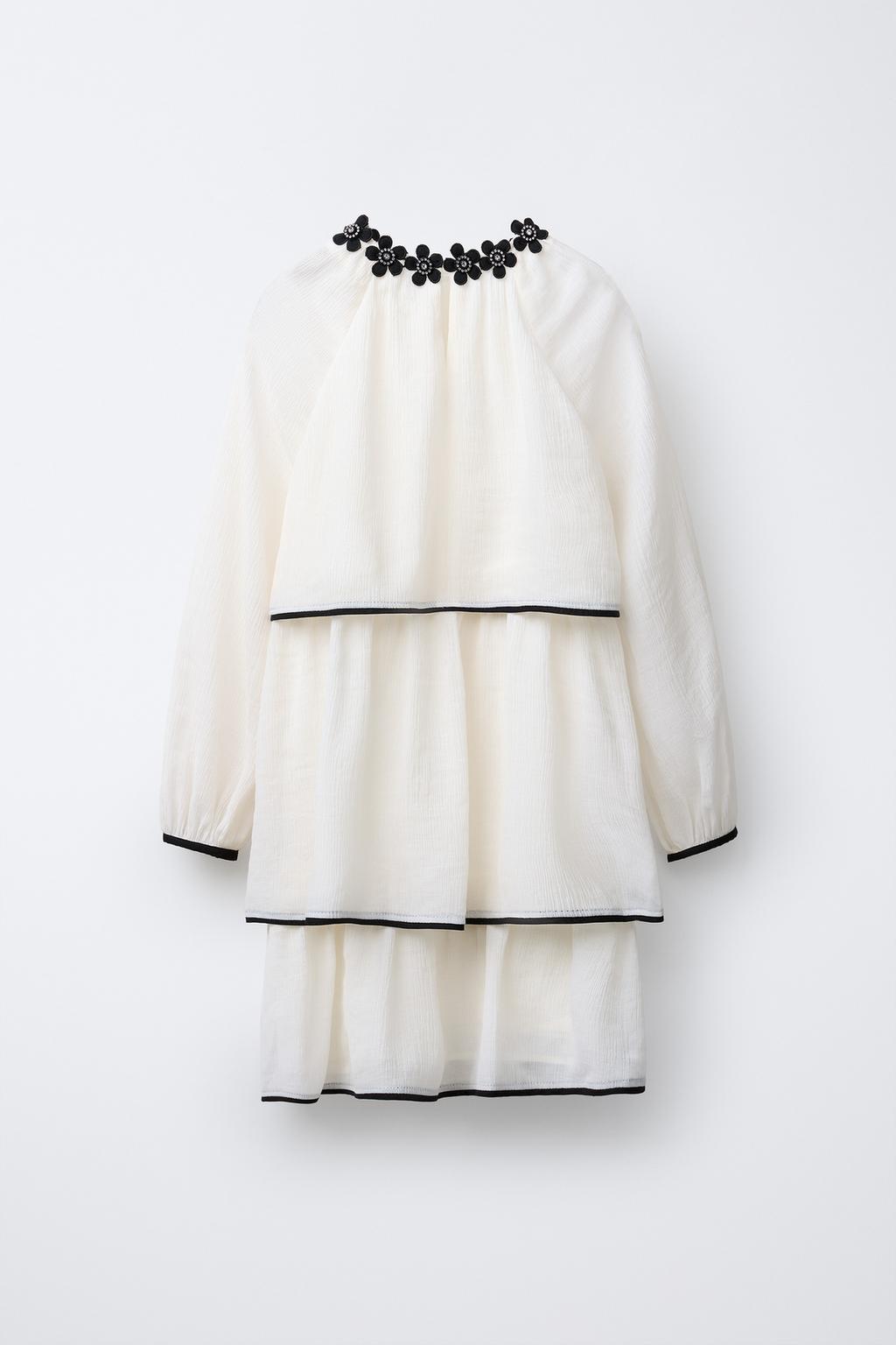 ЛЕГКОЕ ПЛАТЬЕ С ЦВЕТОЧНЫМ УКРАШЕНИЕМ