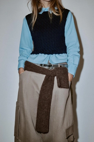 Комбинированная рубашка из поплина- Заказать в России