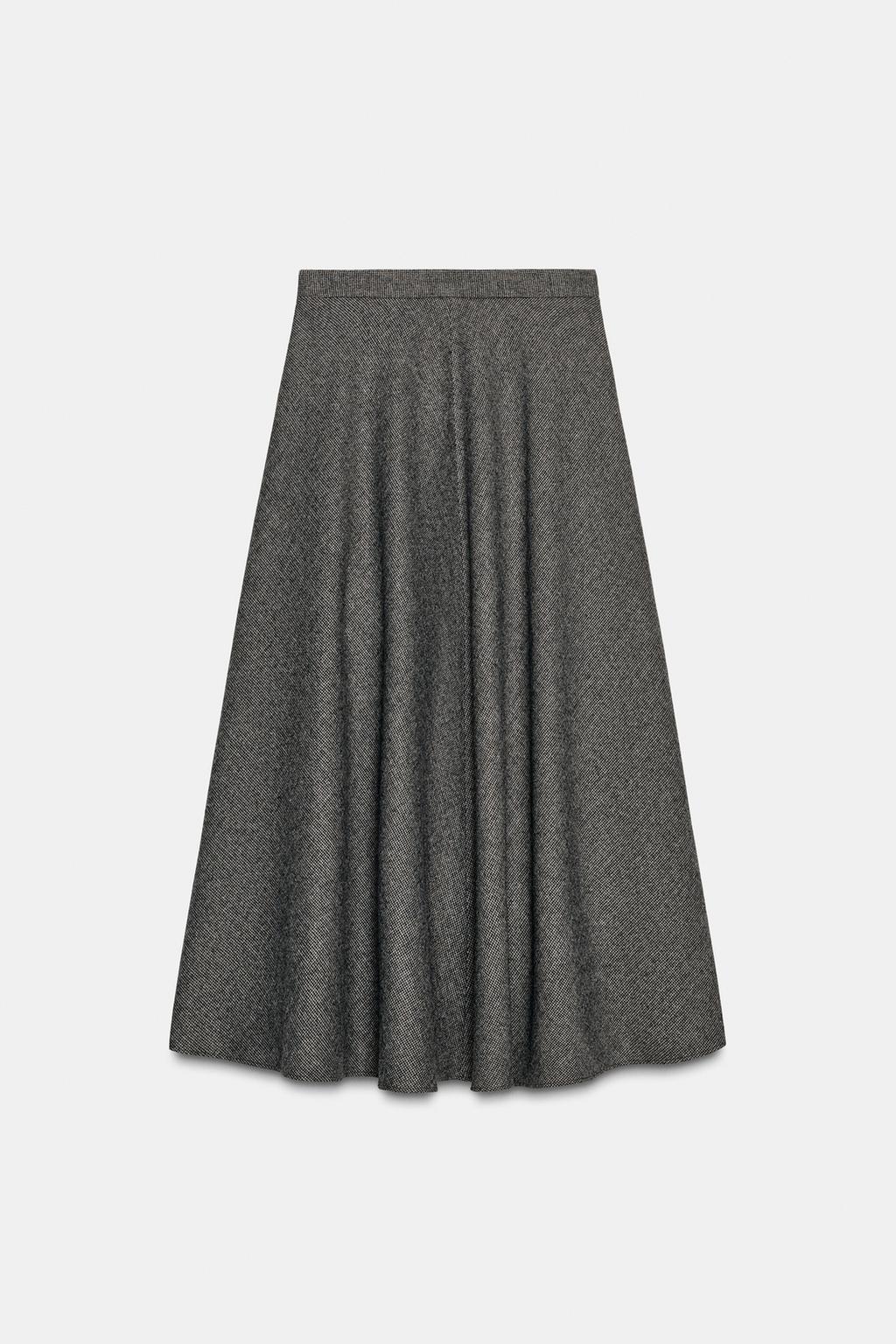 ЮБКА-КЕЙП В КЛЕТКУ ИЗ СМЕСОВОЙ ШЕРСТИ — ZW COLLECTION