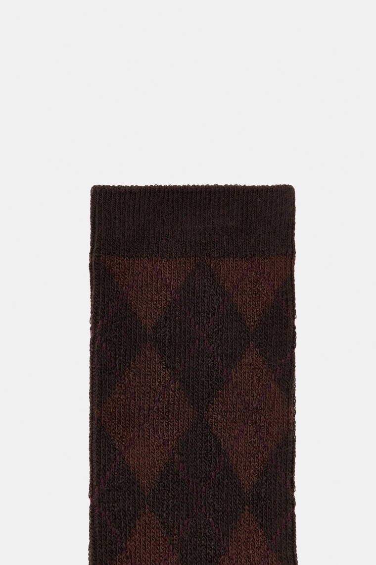 Носки с рисунком диаманта из хлопка