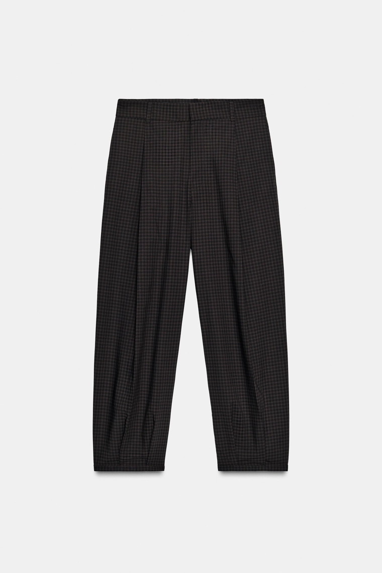 Брюки в клетку с ластиками