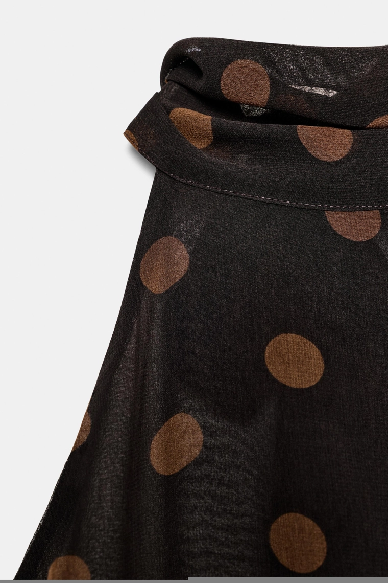 Топ-бандо из горгетты в горошек