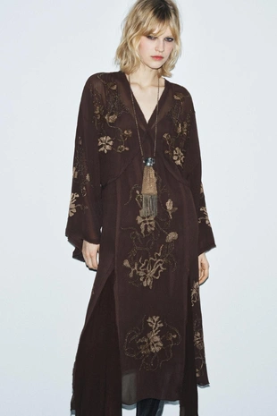 Платье с вышивкой и бусинами из ограниченной серии ZW COLLECTION- Заказать в России