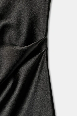 Длинный атласный топ с бахромой- Заказать в России