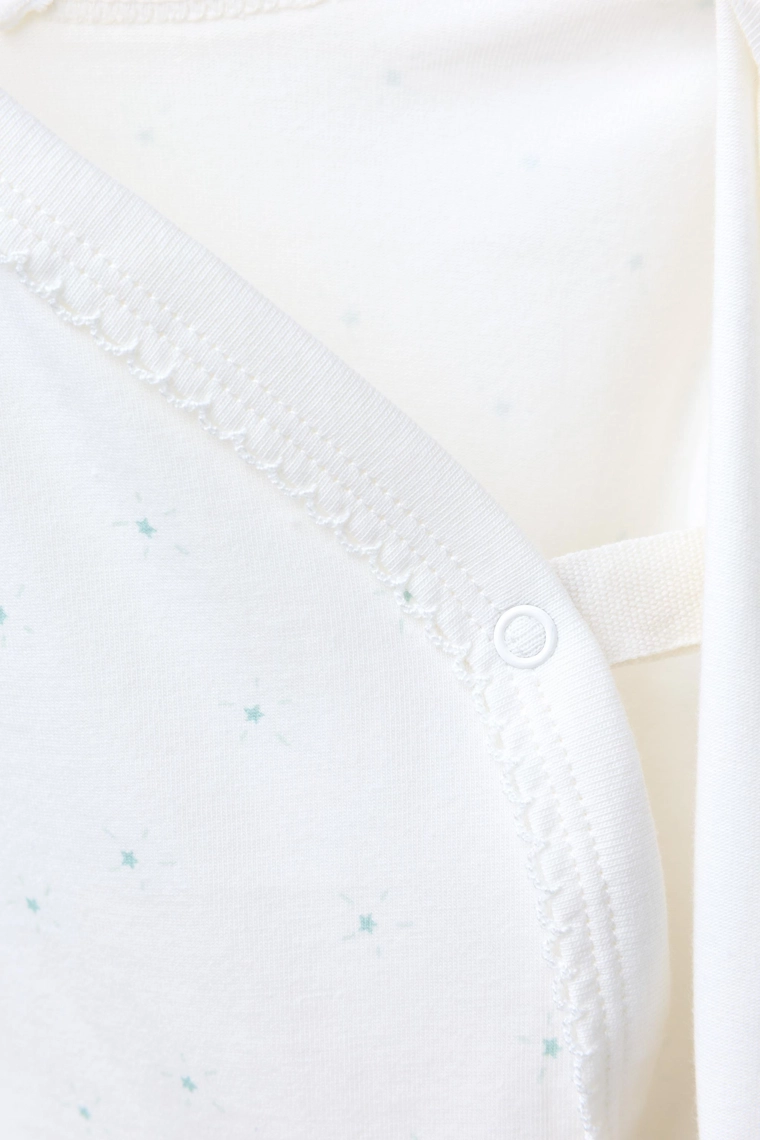 Набор из 3-х боди с кимоно-вырезом и звездами из мягкой ткани