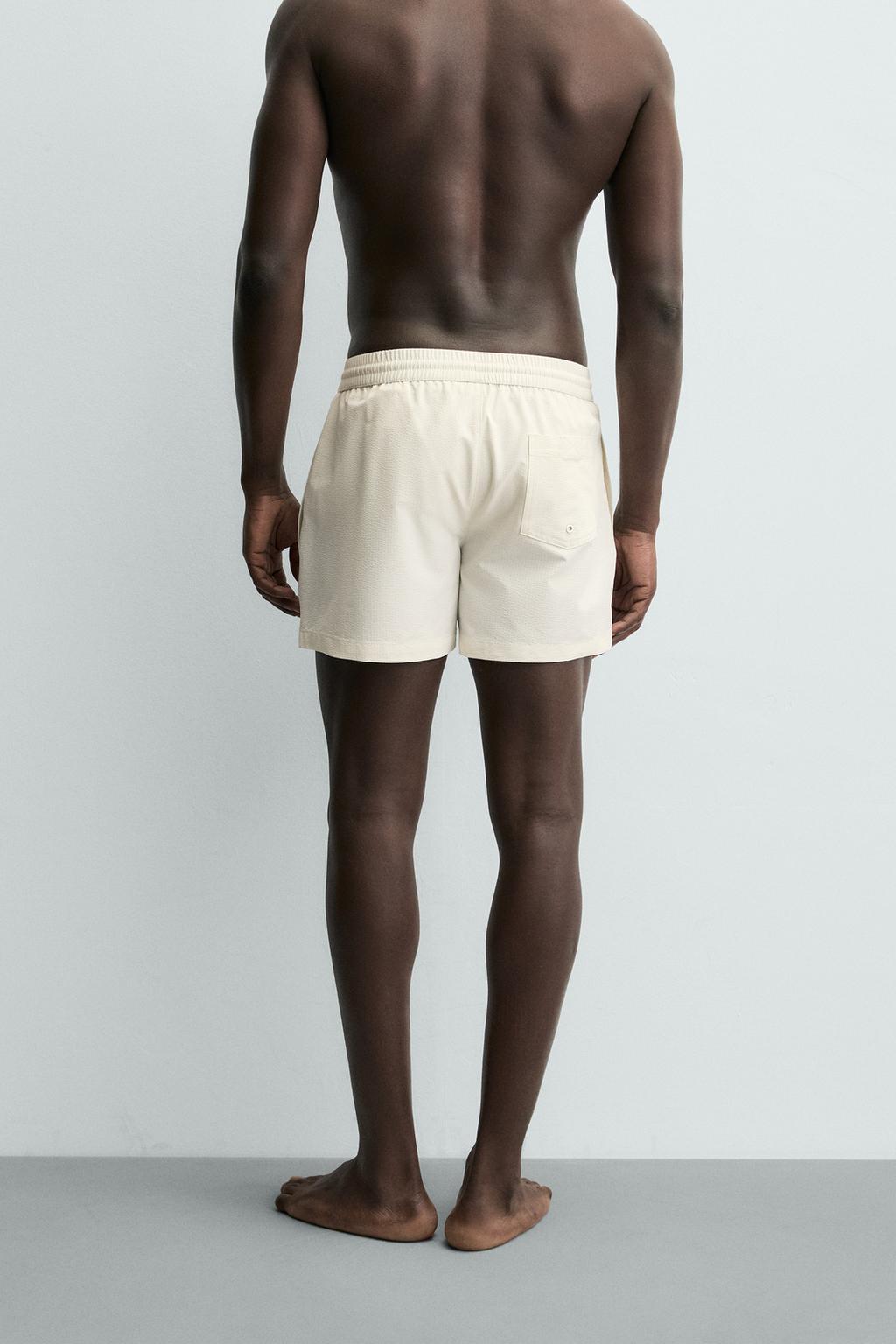 Полупрозрачные плавки из технической ткани средней длины zara