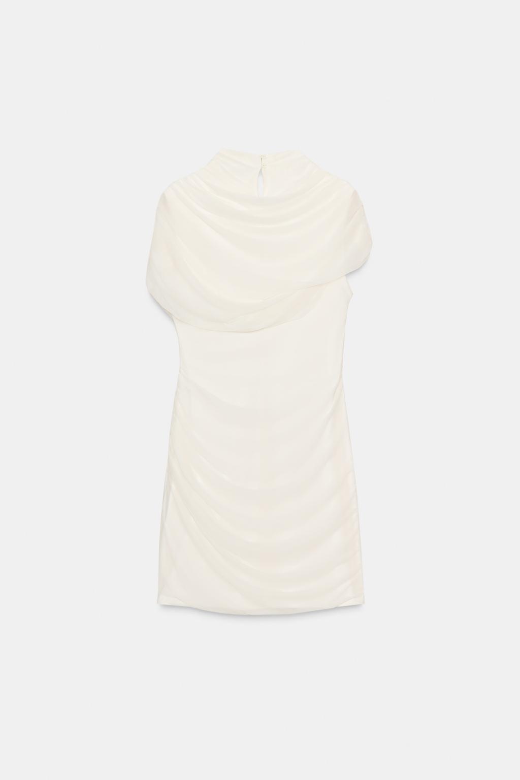 КОРОТКОЕ ПЛАТЬЕ С КОМБИНИРОВАННОЙ НАКИДКОЙ