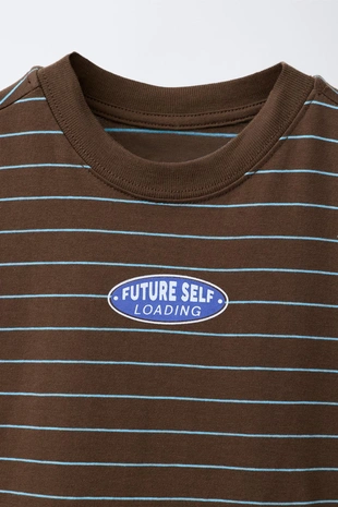 Футболка в полоску с логотипом- Заказать в России