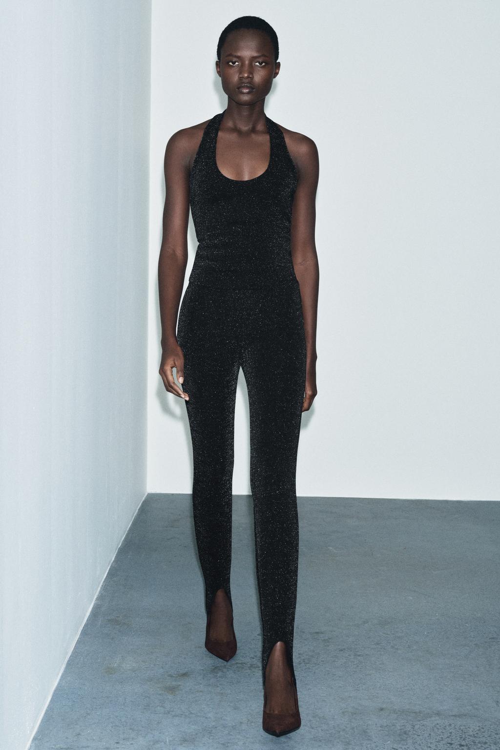 ЛЕГИНСЫ-ФУЗО ИЗ ЭЛАСТИЧНОЙ ТКАНИ С БЛЕСКОМ