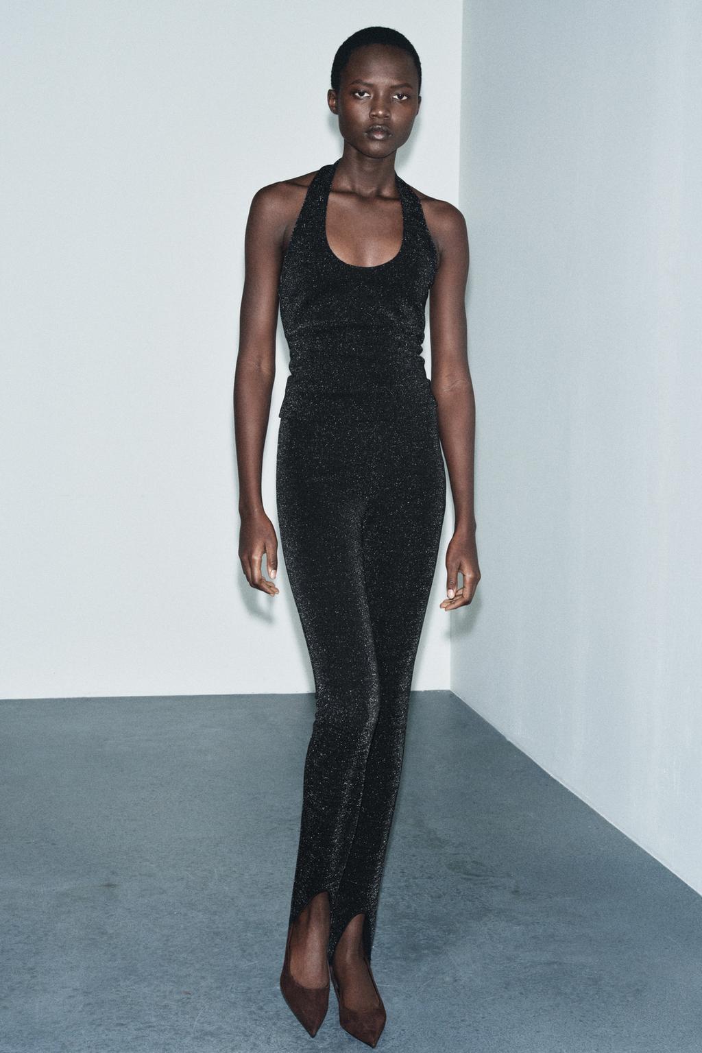 ЛЕГИНСЫ-ФУЗО ИЗ ЭЛАСТИЧНОЙ ТКАНИ С БЛЕСКОМ