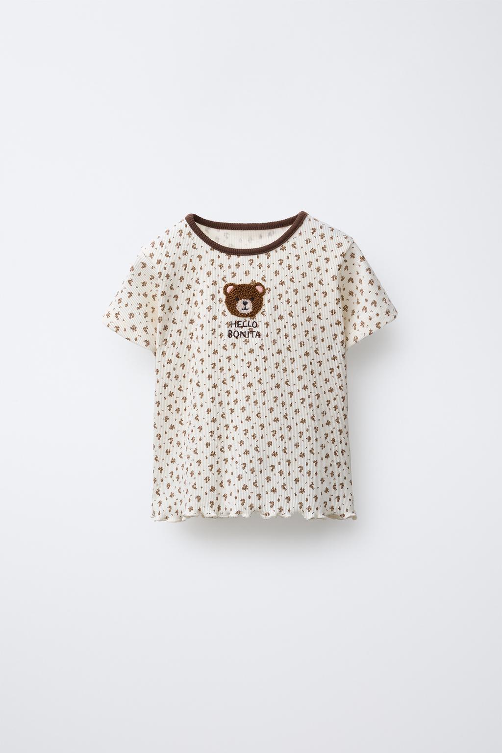 Рубашка с узором цветов и животным патчем