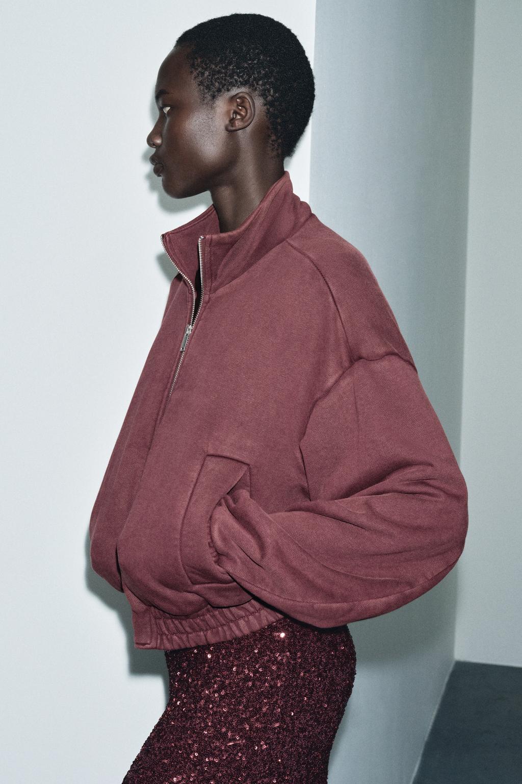 КУРТКА ИЗ МЯГКОЙ ТКАНИ С ЭФФЕКТОМ ПОТЕРТОСТИ