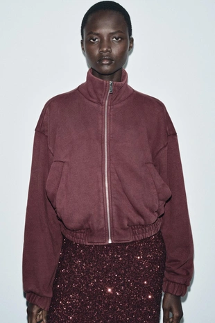 Купить Zara Куртка из мягкой ткани с эффектом потертости