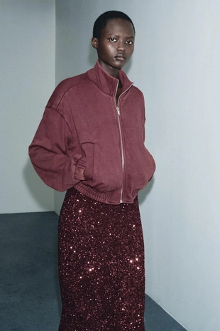 Куртка из мягкой ткани с эффектом потертости- Заказать в России