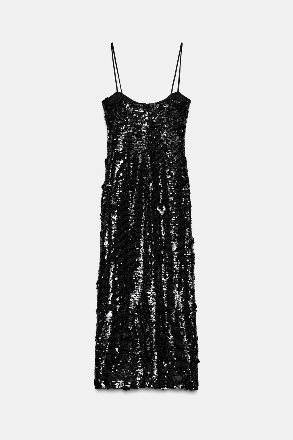 ПЛАТЬЕ МИДИ С ПАЙЕТКАМИ В ВИДЕ ЦВЕТОВ