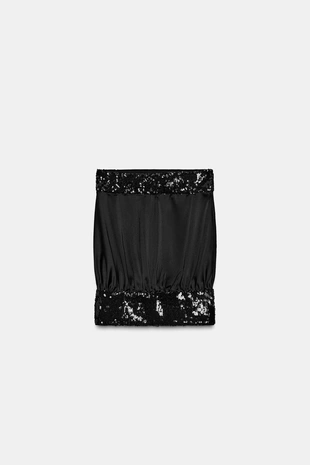 Топ без бретелек с пайетками- Заказать в России