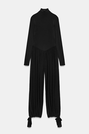 Купить Zara Длинный комбинированный объемный комбинезон