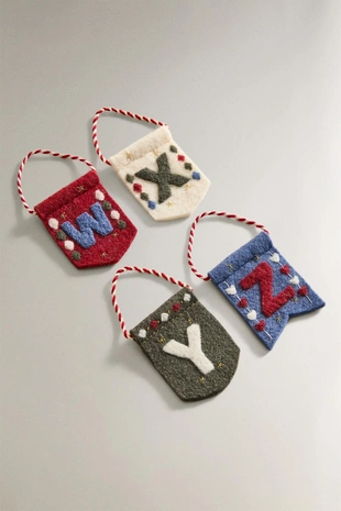 Новогоднее украшение флаг с буквой (W-Z)- Заказать в России