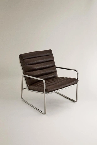 Стул с металлическими и кожаными элементами- Заказать в России