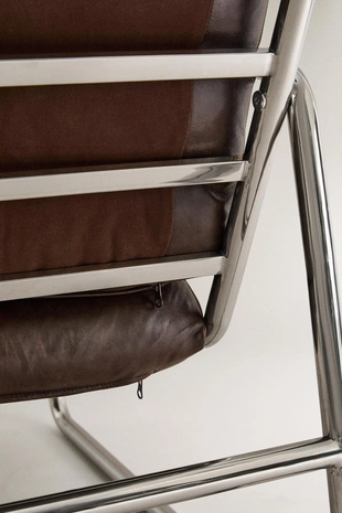 Стул с металлическими и кожаными элементами- Заказать в России