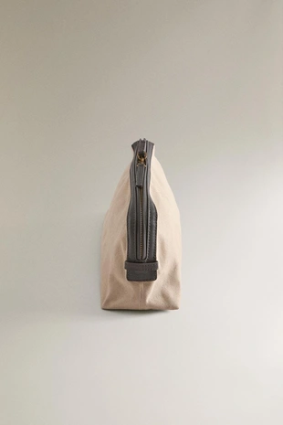 Сумка для туалетных принадлежностей из холста и кожи- Заказать в России