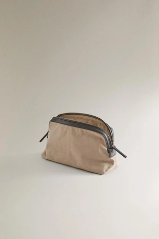 Сумка для туалетных принадлежностей из холста и кожи- Заказать в России