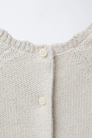 Light beige | 5536/518/052 - Zara Вязаный комбинезон с вышивкой цветов