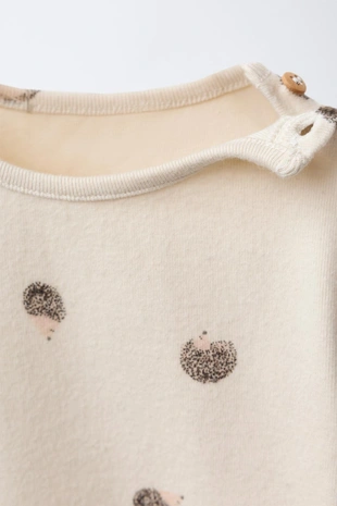 Утепленное боди «ежики»- Заказать в России